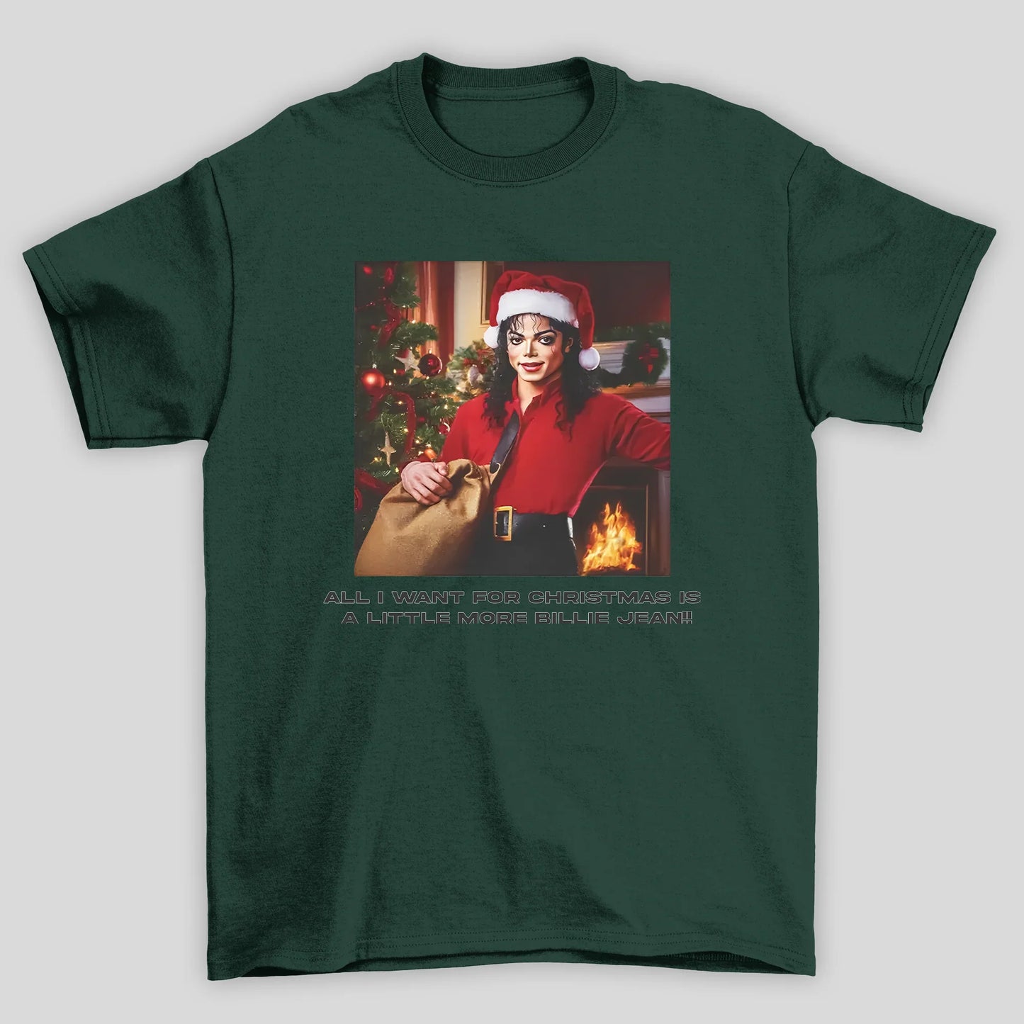 Camiseta Básica Michael Jackson Christmas- verde