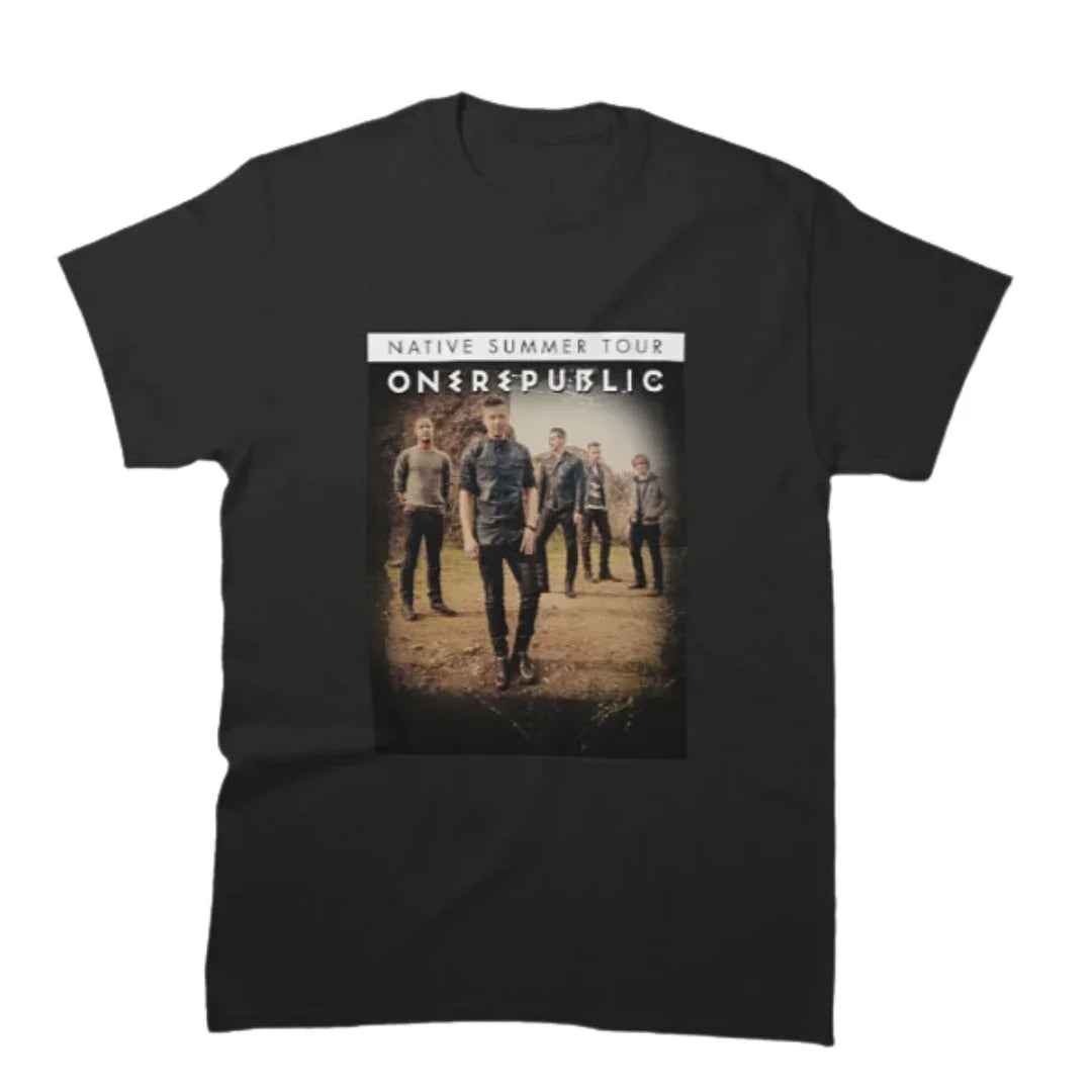 Camiseta Básica OneRepublic Native Summer Tour - preto