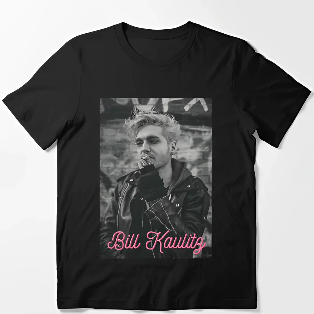Camiseta Básica Tokio Hotel Bill Kaulitz P&B - preto