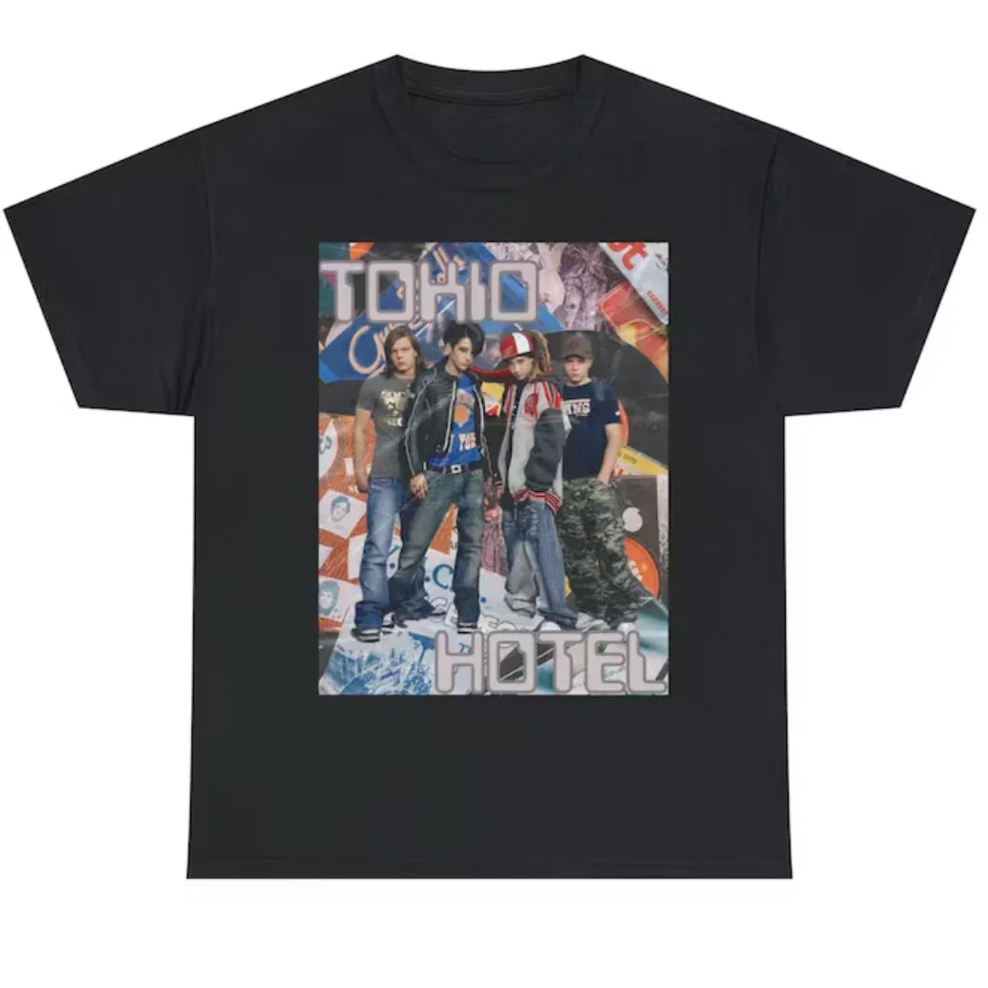Camiseta Básica Tokio Hotel Graphic Aesthetic - preto