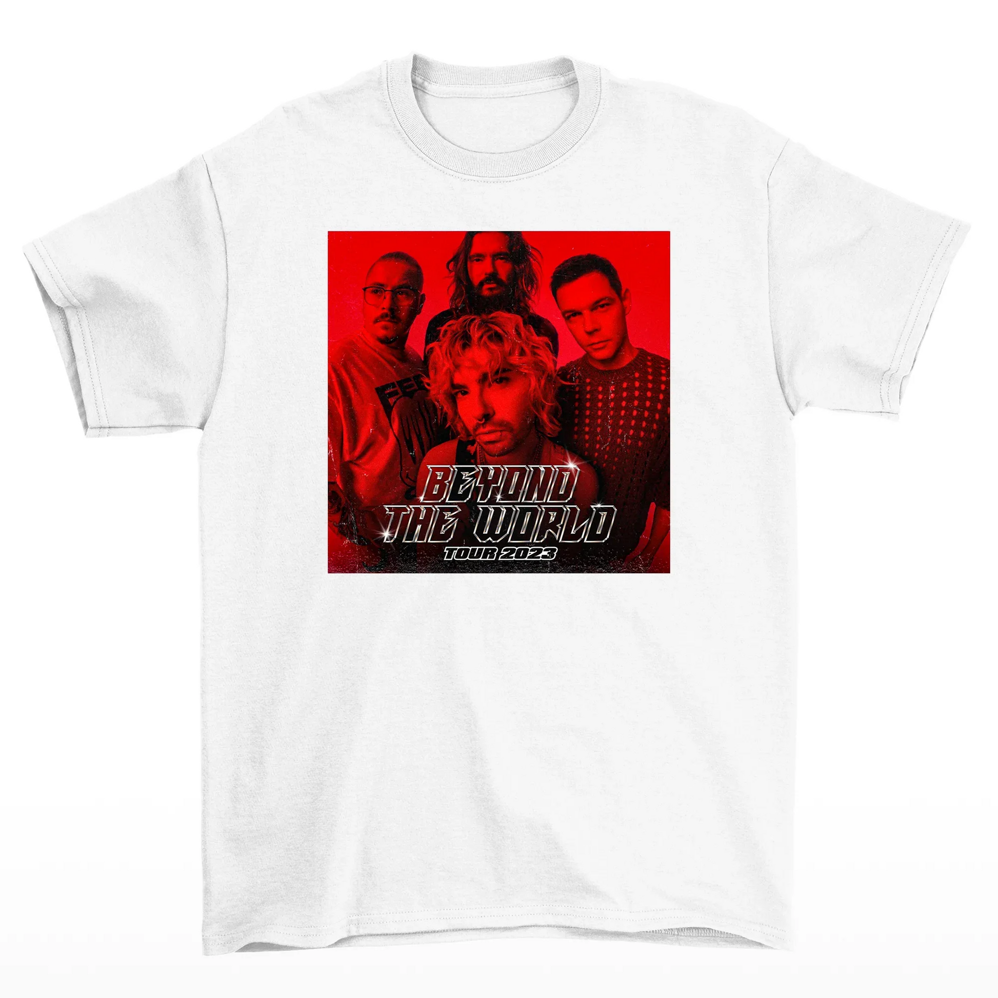 Camiseta Básica Tokio Hotel Photo Red - branco