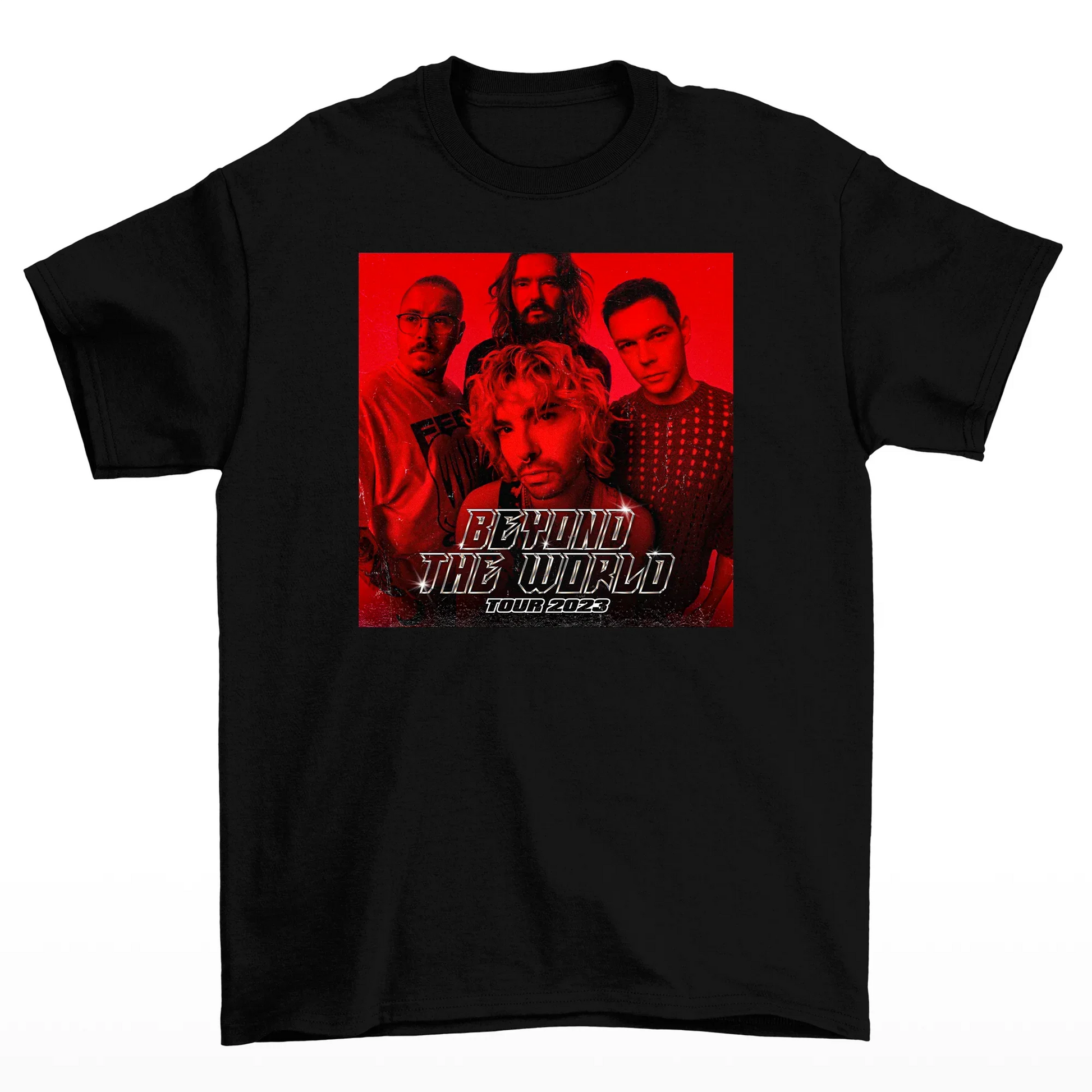 Camiseta Básica Tokio Hotel Photo Red - preto