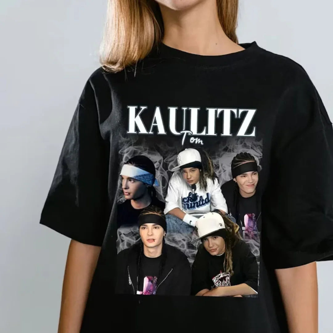 Camiseta Básica Tokio Hotel Tom Kaulitz Graphic - preto