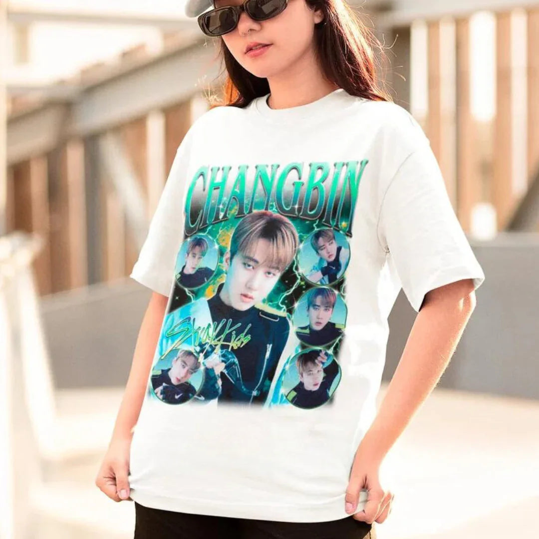 Camiseta Básica Stray Kids Changbin - branco