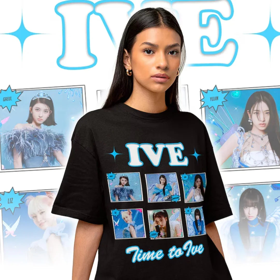 Camiseta Básica Ive Collage - preto