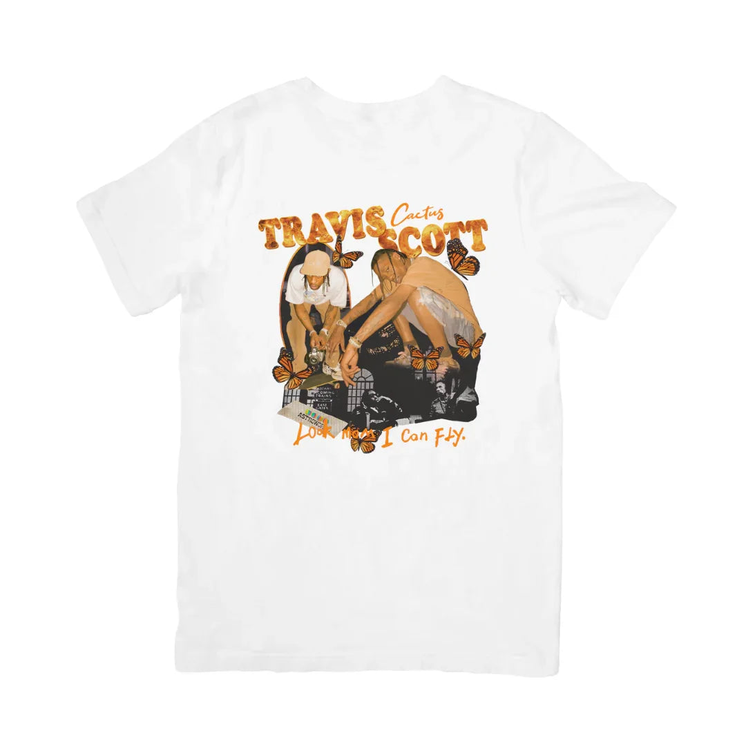 Camiseta Básica Travis Scott Rap Branco