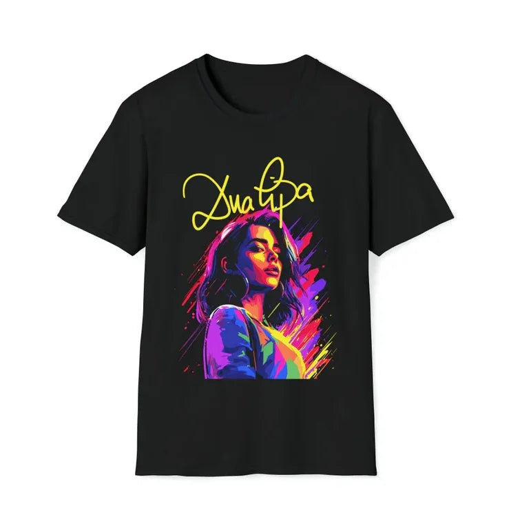 Camiseta Básica Dua Lipa Graphic Aesthetic Preto