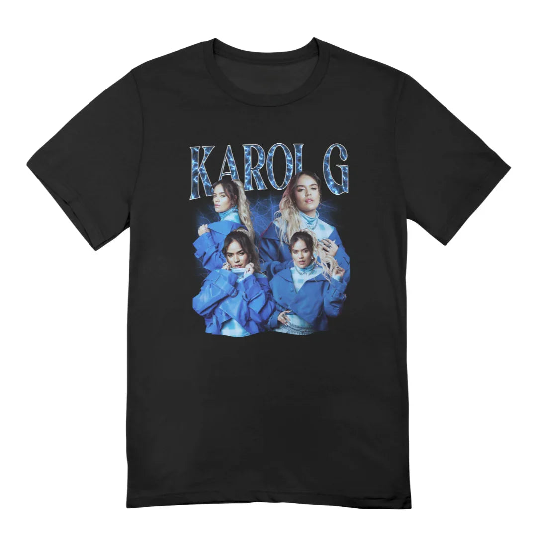 Camiseta Básica Karol G Retro Graphic Vintage Preto