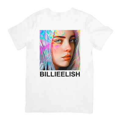 Camiseta Básica Billie Eilish Cantora - Branco