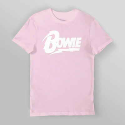 Camiseta Básica David Bowie Diamond Dogs Logo Rosa Bebê 
