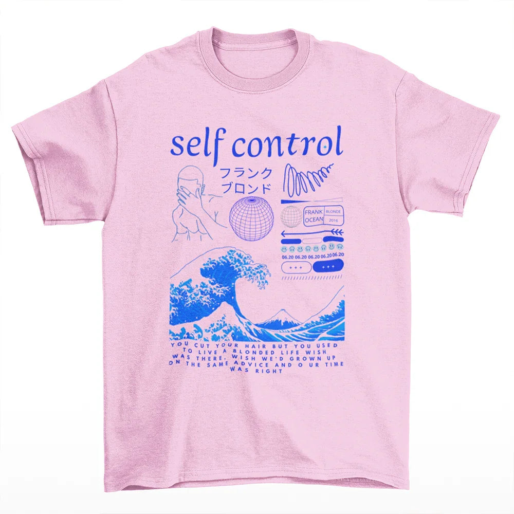 Camiseta Básica Frank Ocean Self Control- Rosa-claro