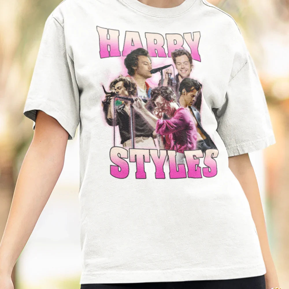 Camiseta Básica Harry Styles Singer - Branco