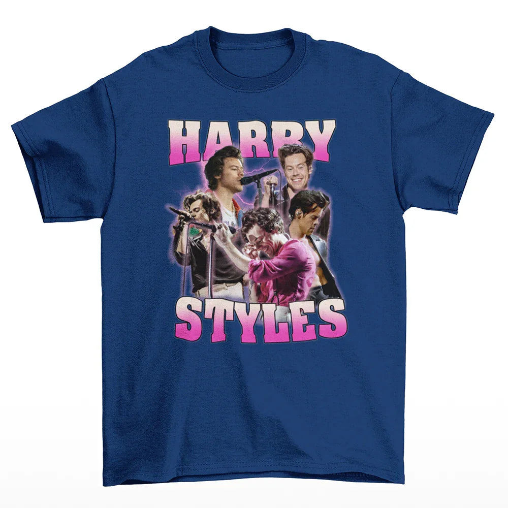 Camiseta Básica Harry Styles Singer - Azul Marinho