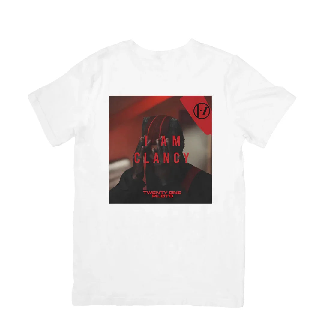 Camiseta Básica Twenty One Pilots I Am Clancy Branco