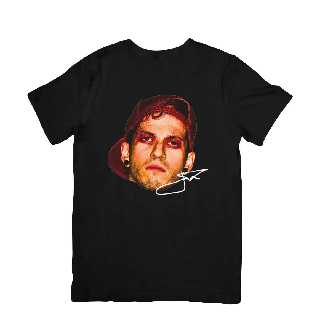 Camiseta Básica Twenty One Pilots Josh Dun Face Preto