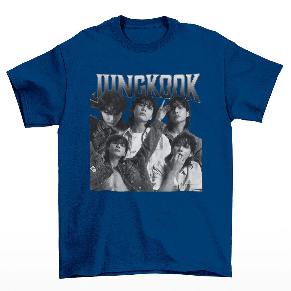 Camiseta Básica BTS Jungkook-AZUL MARINHO