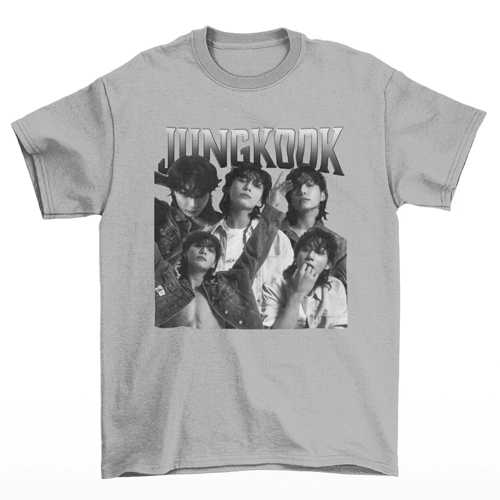 Camiseta Básica BTS Jungkook-CINZA