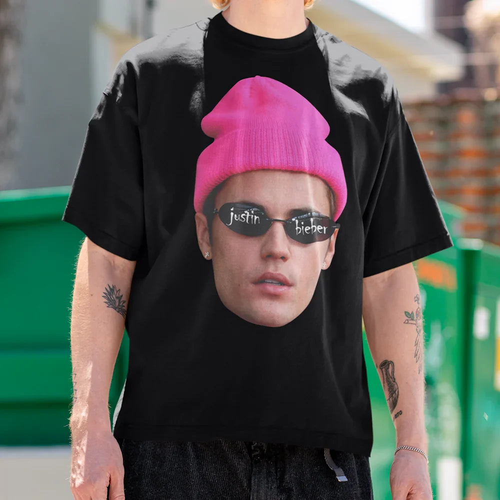 Camiseta Básica Justin Bieber Mood Preto
