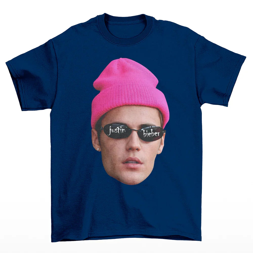 Camiseta Básica Justin Bieber Mood Azul Marinho