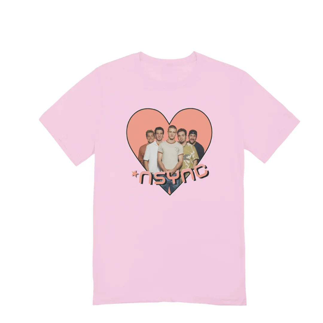 Camiseta Básica Nsync Love Boyband-ROSA BEBE