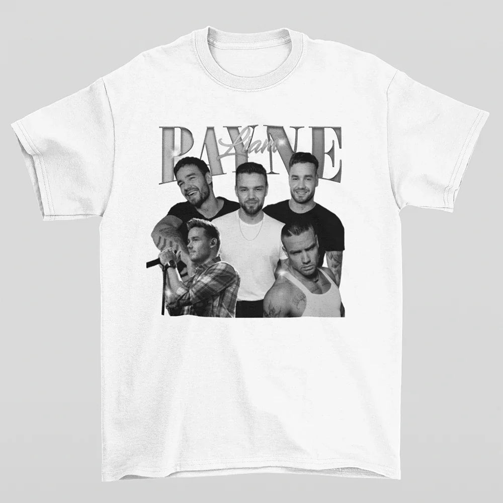 Camiseta Básica Liam Payne Aesthetic Branco