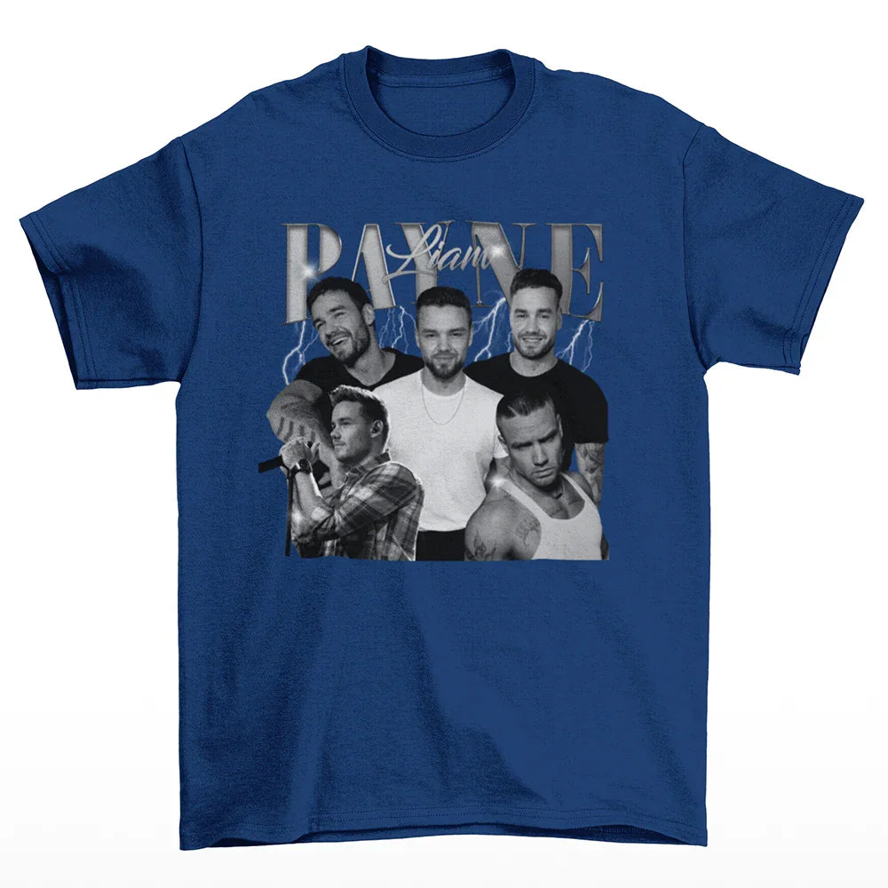 Camiseta Básica Liam Payne Aesthetic Azul marinho