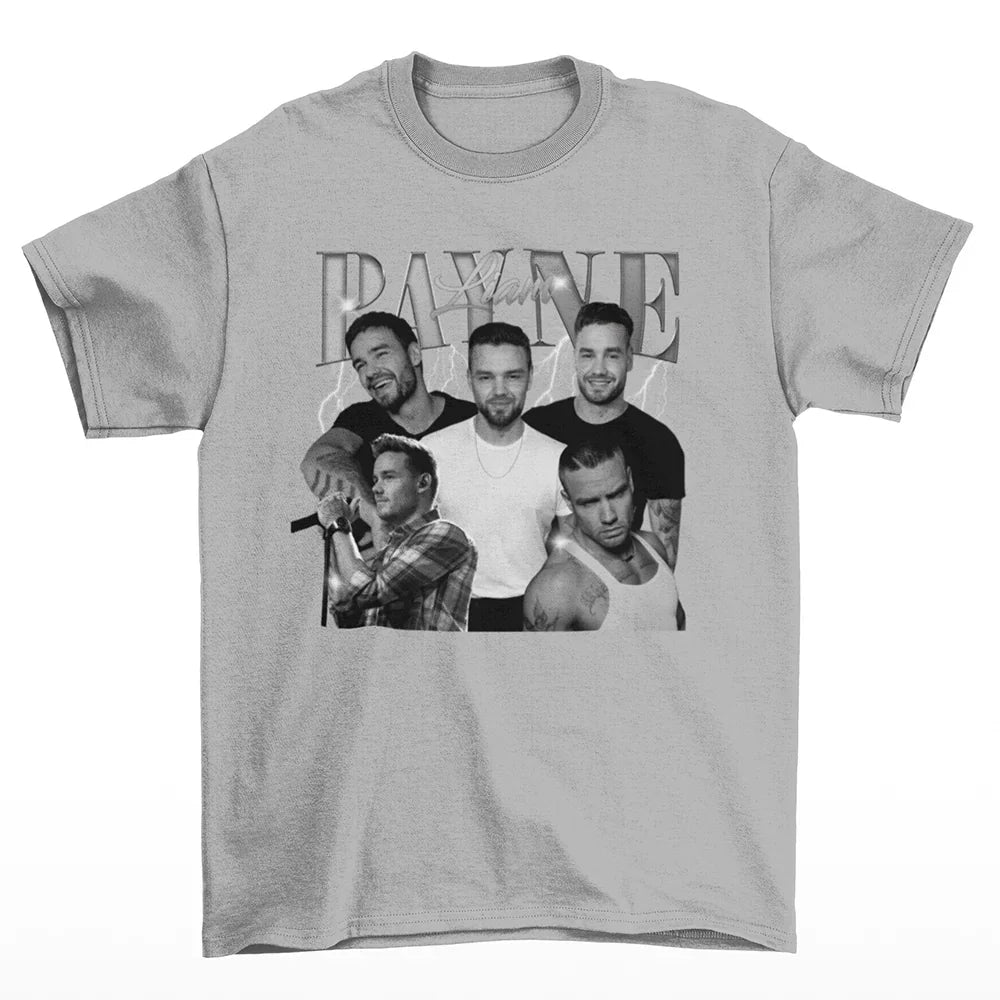 Camiseta Básica Liam Payne Aesthetic Cinza 