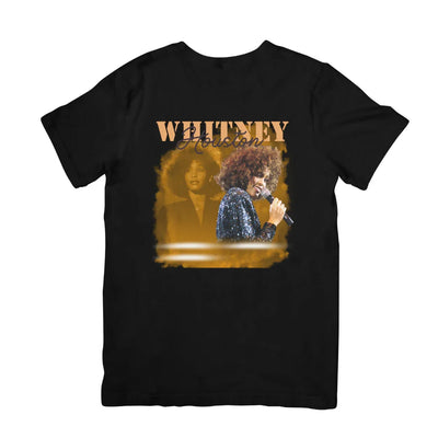 Camiseta Básica Whitney Houston Music Artist-PRETO
