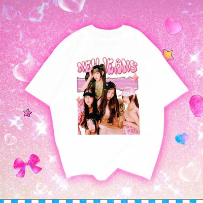 Camiseta Básica NewJeans Collab - branco