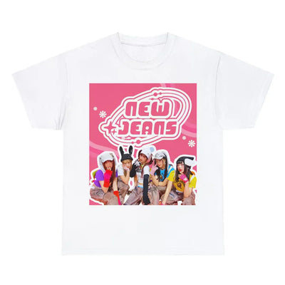Camiseta Básica NewJeans Nostalgic - branco