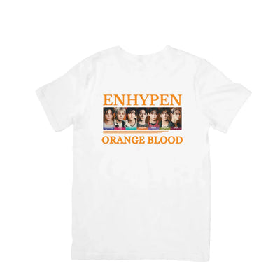 Camiseta Básica Enhypen Orange Blood - branco