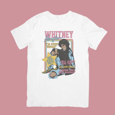 Camiseta Básica Whitney Houston Only Night Only-BRANCO