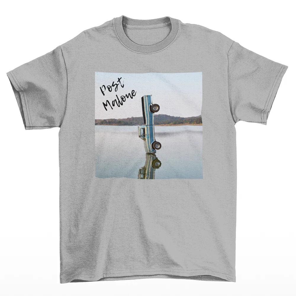Camiseta Básica Post Malone New Album Car- cinza