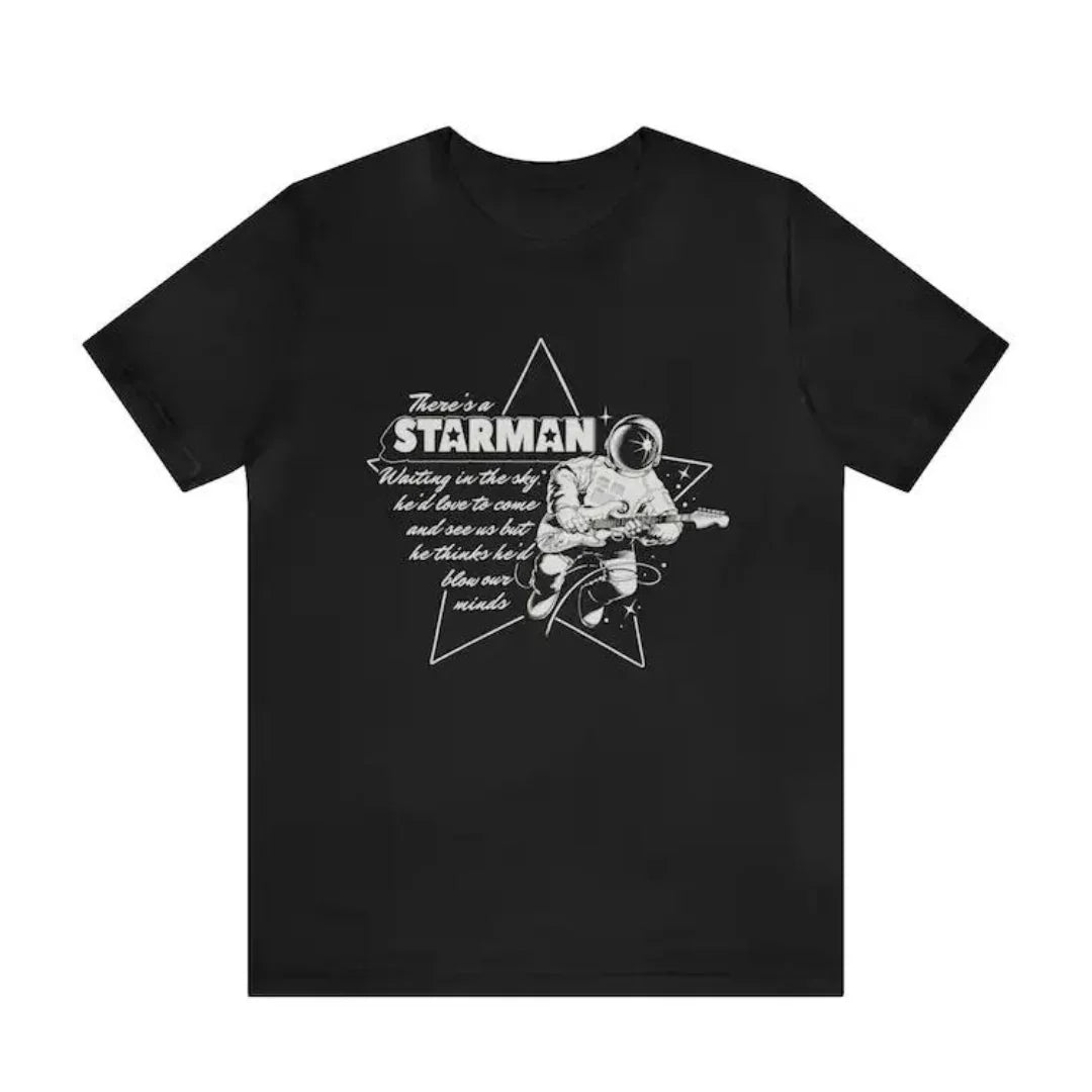 Camiseta Básica David Bowie Starman Preto