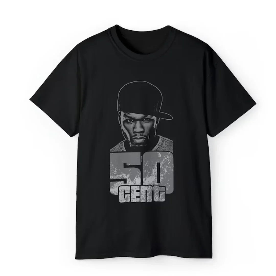 Camiseta Básica 50 Cent Aesthetic-PRETO