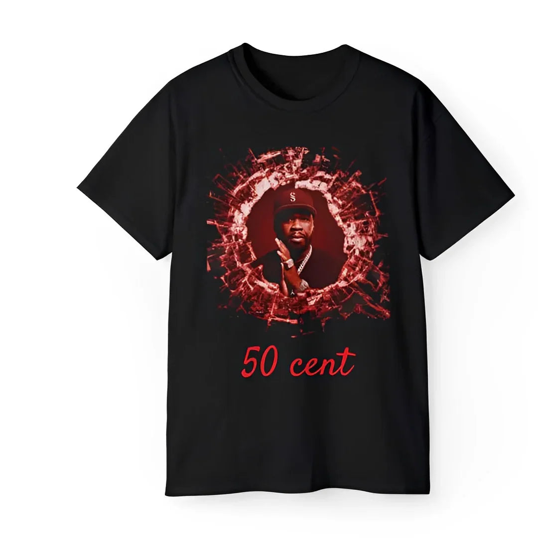 Camiseta Básica 50 Cent The Final Lap Tour 2023 Concert-PRETO