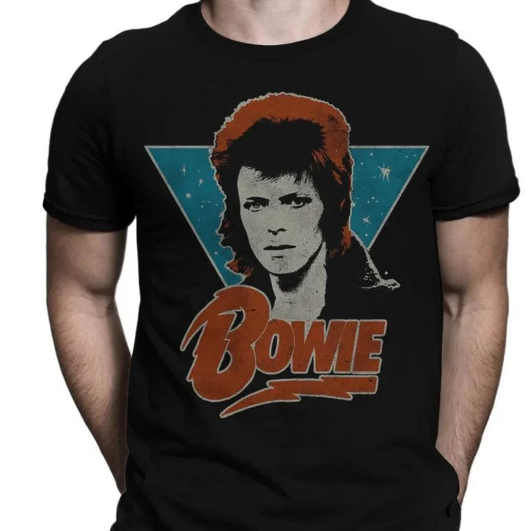 Camiseta Básica David Bowie Vintage Rock Preto