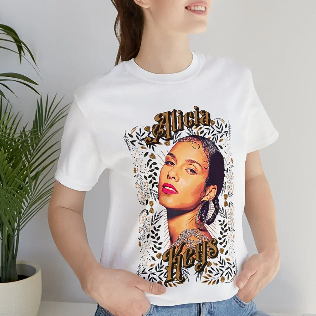 Camiseta Básica Alicia Keys World Tour - BRANCO
