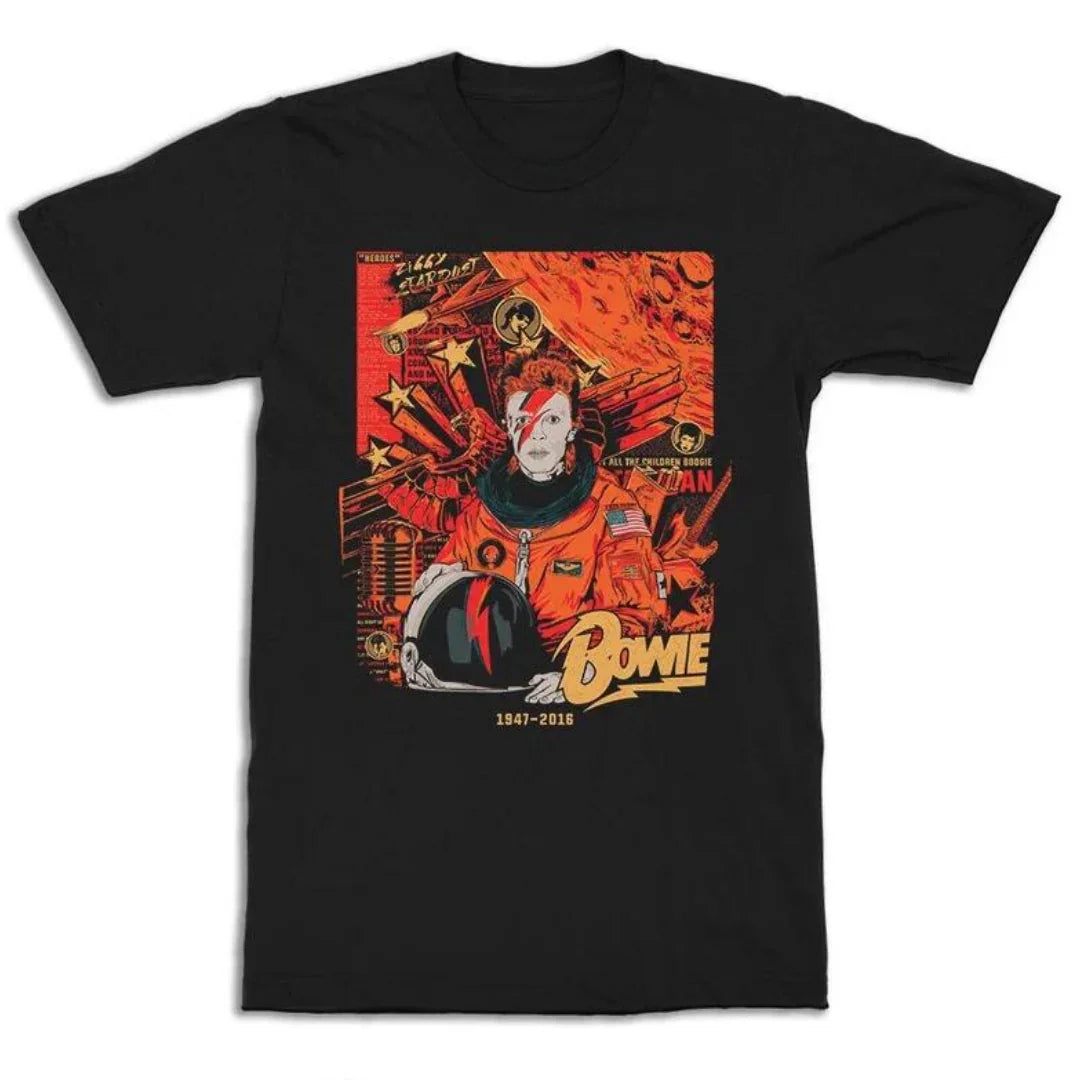 Camiseta Básica David Bowie Ziggy S. Preto