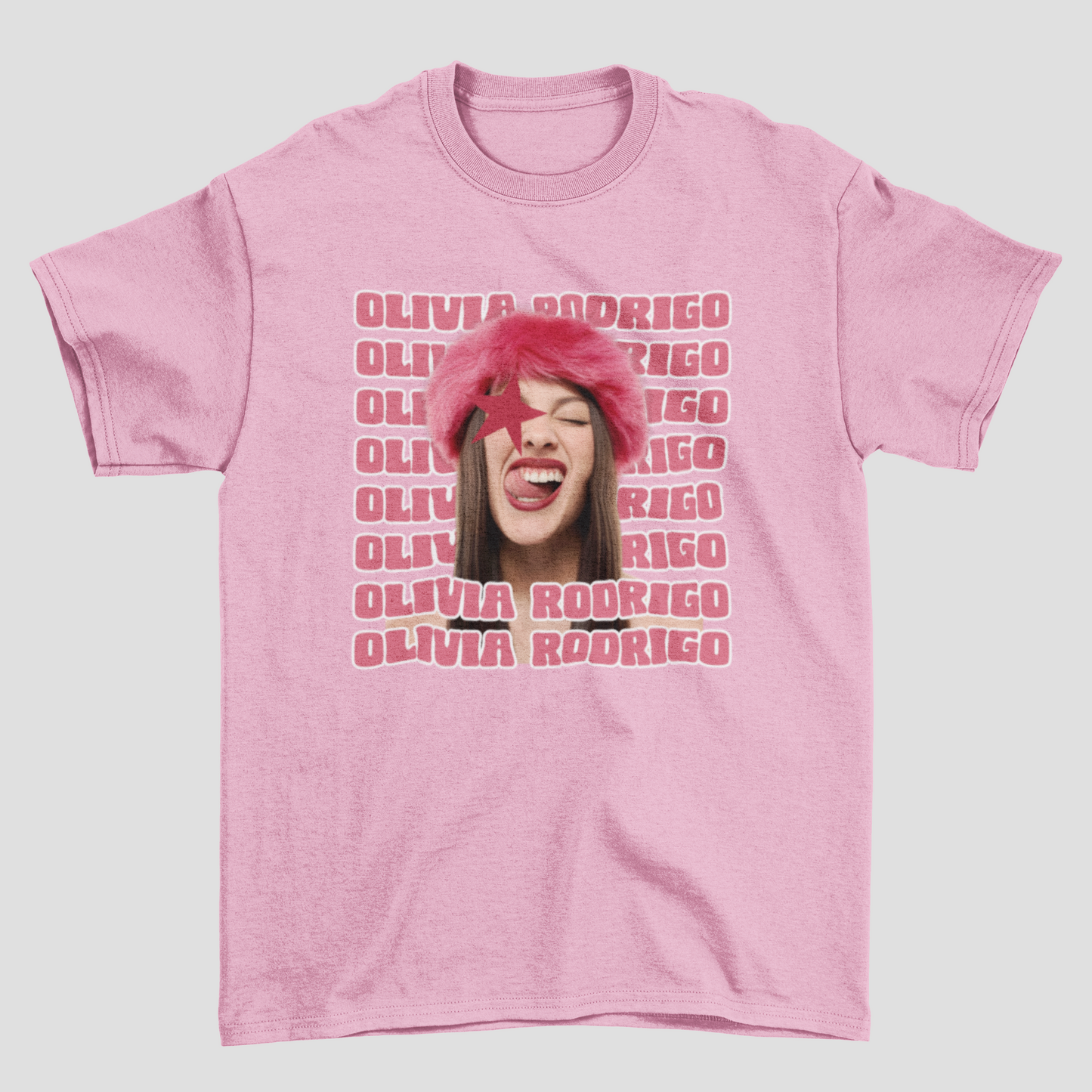 Camiseta Básica Olivia Rodrigo Pink Mood