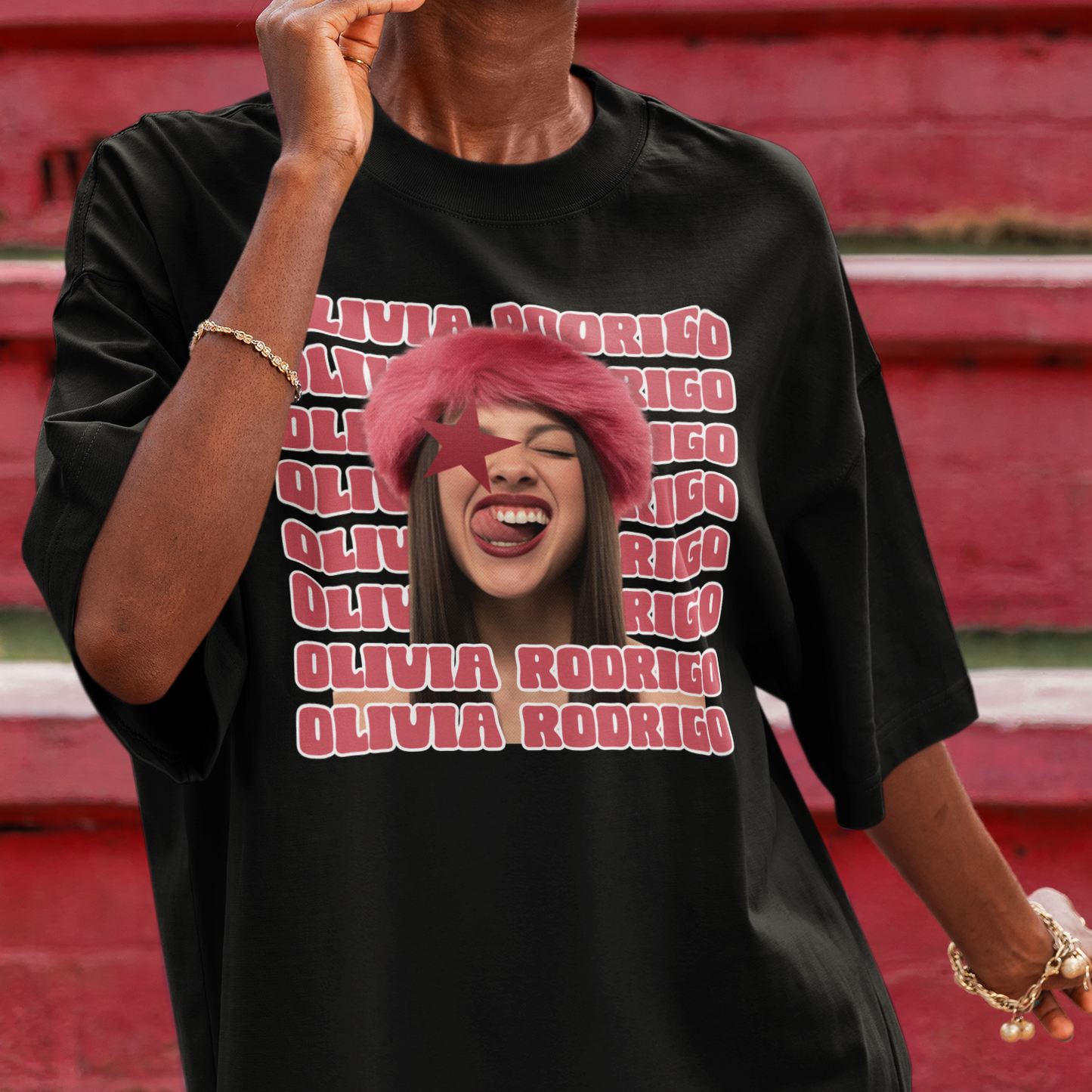 Camiseta Básica Olivia Rodrigo Pink Mood