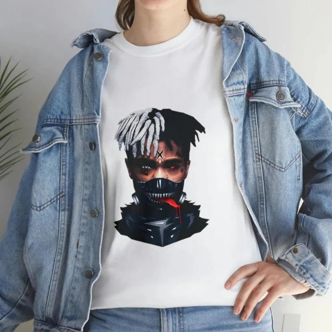 Camiseta Básica Xxxtentacion Aesthetic-BRANCO