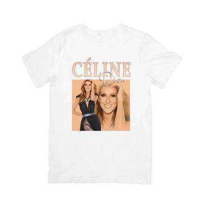 Camiseta Básica Céline Dion Aesthetic - Branco