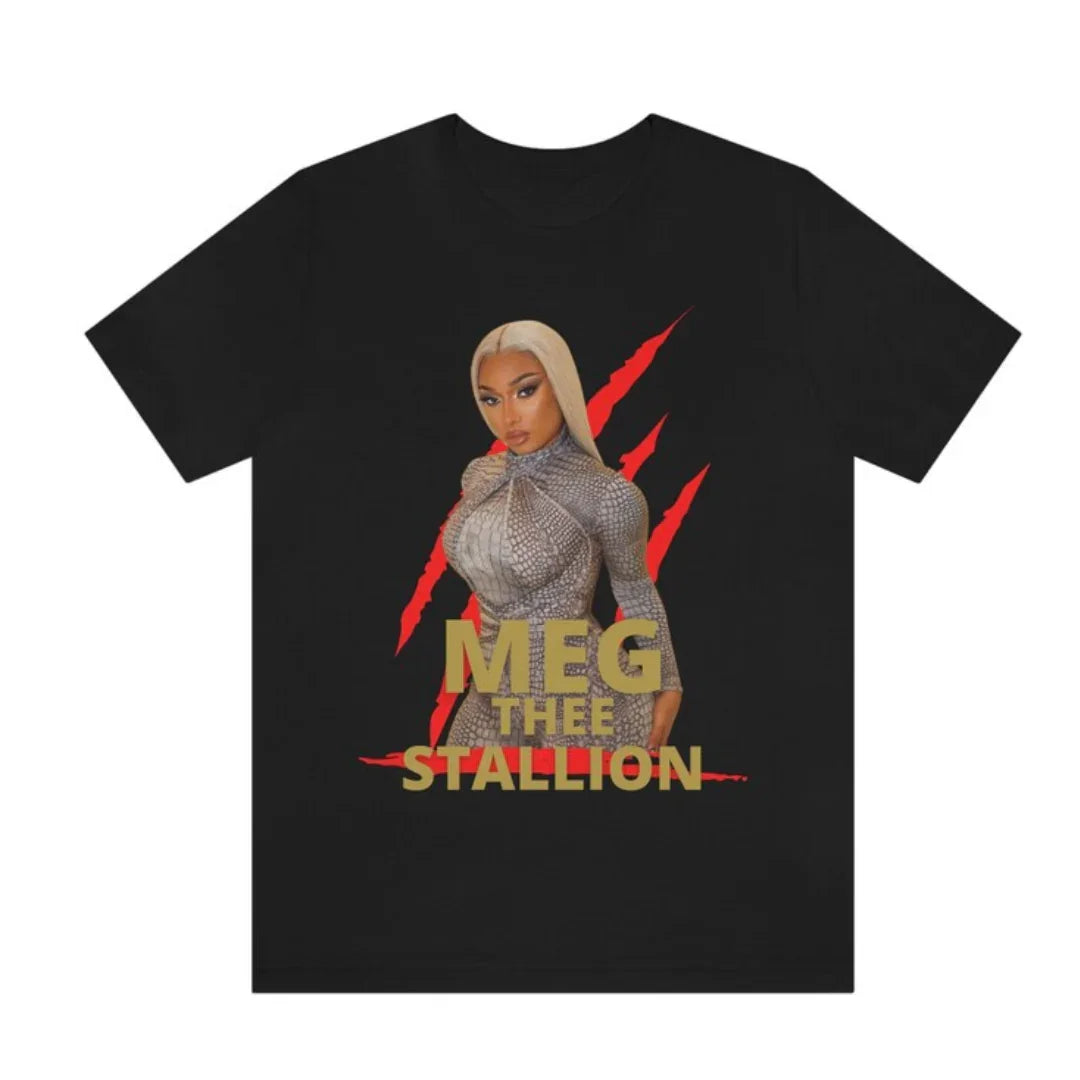 Camiseta Básica Megan Thee Stallion Aesthetic Mood-PRETO