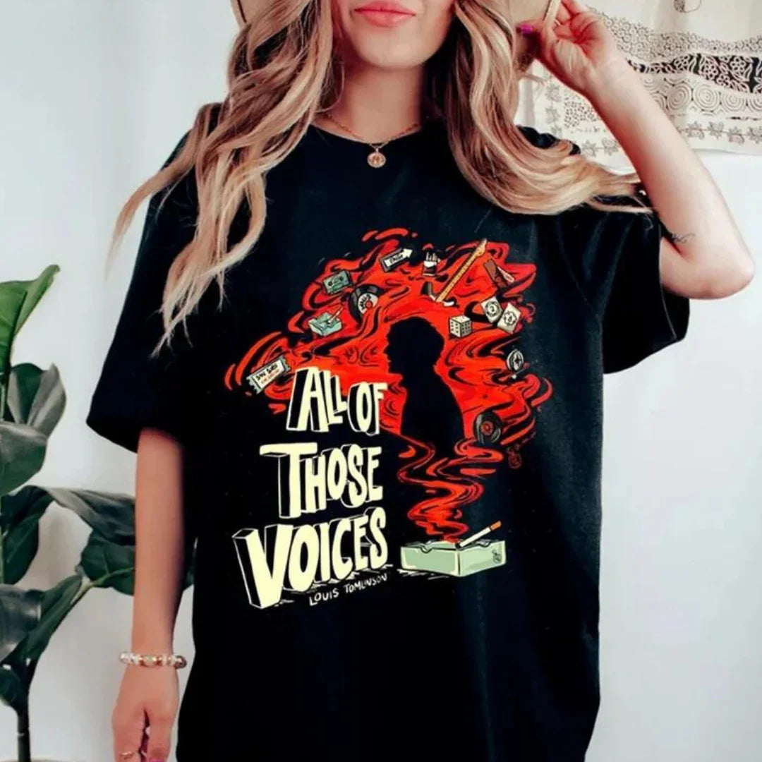 Camiseta Básica Louis Tomlinson All Of Those Voices Preto