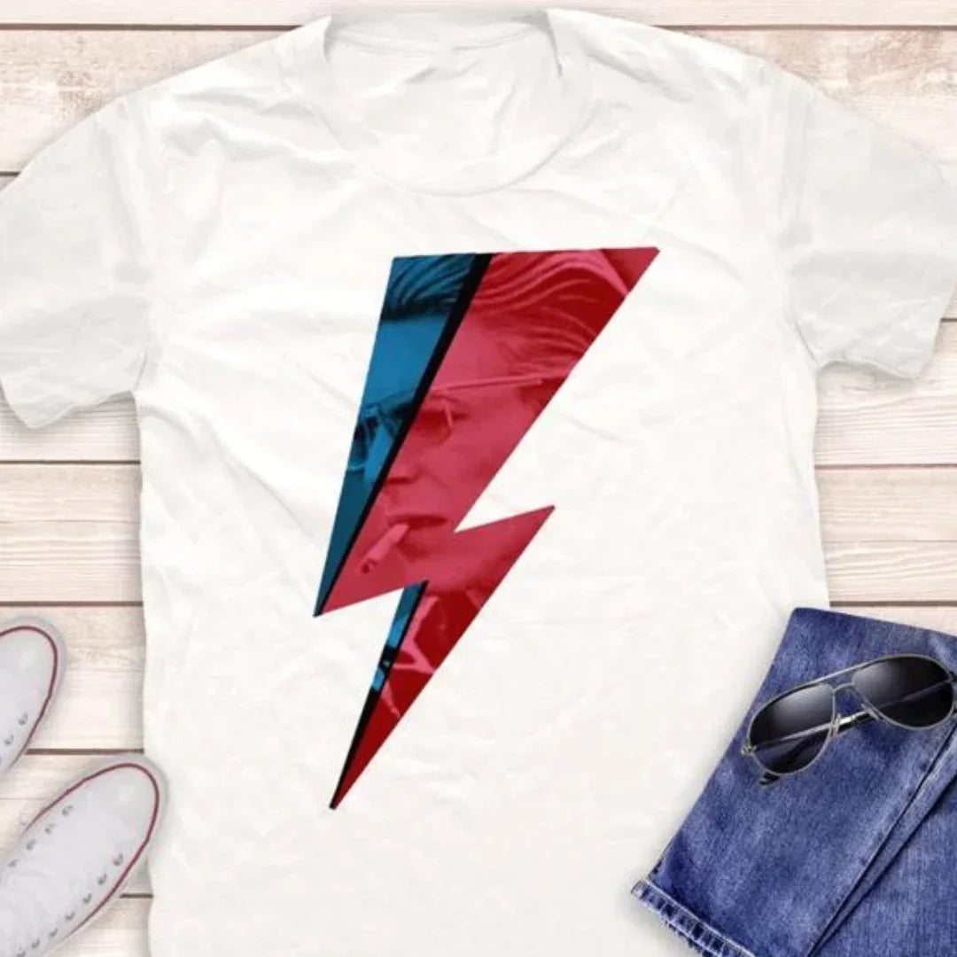 Camiseta Básica David Bowie Art Graphic Branco