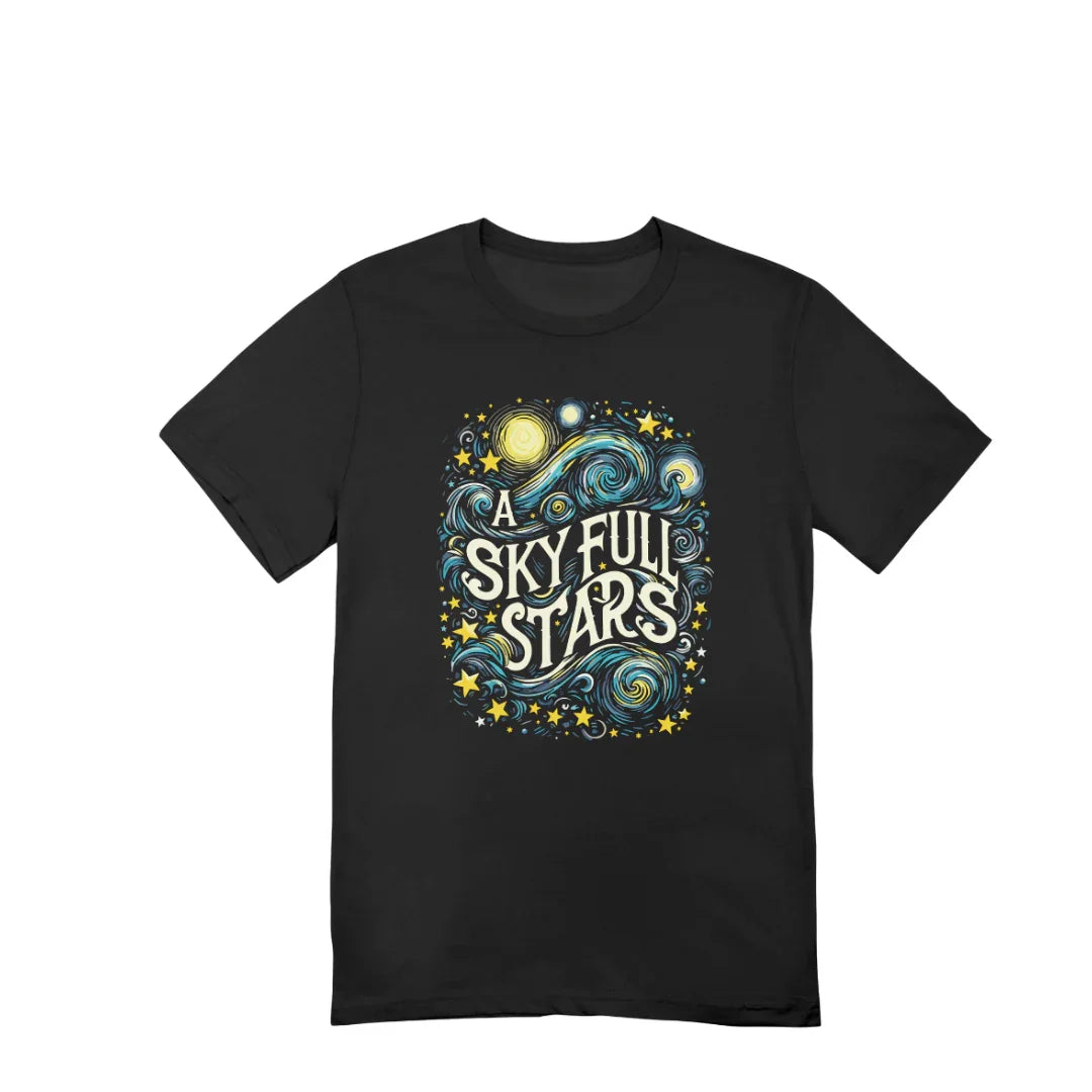 Camiseta Básica Coldplay A Sky Full Stars Illustrated-PRETO 
