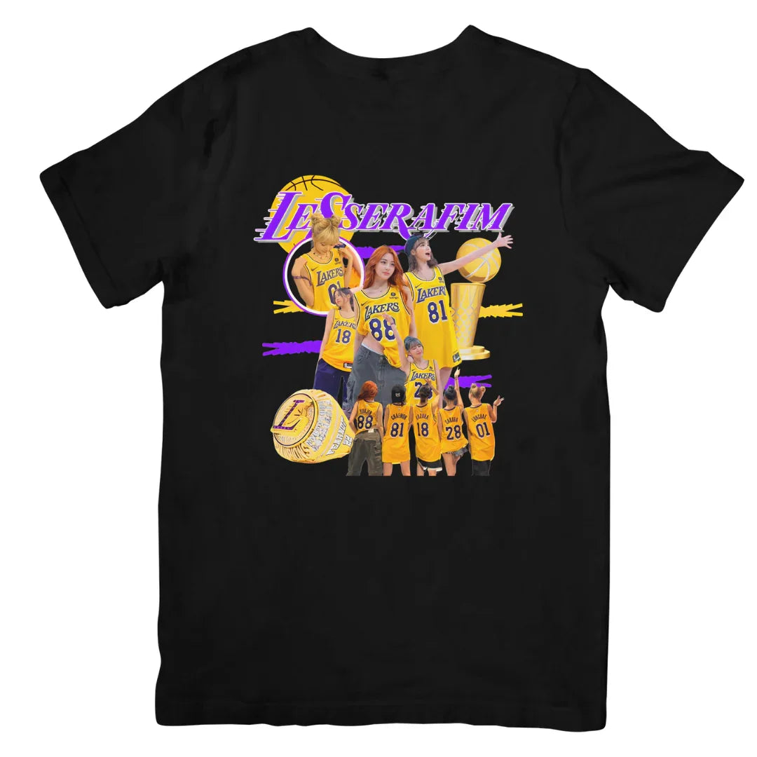 Camiseta Básica Le Sserafim Basket - preto