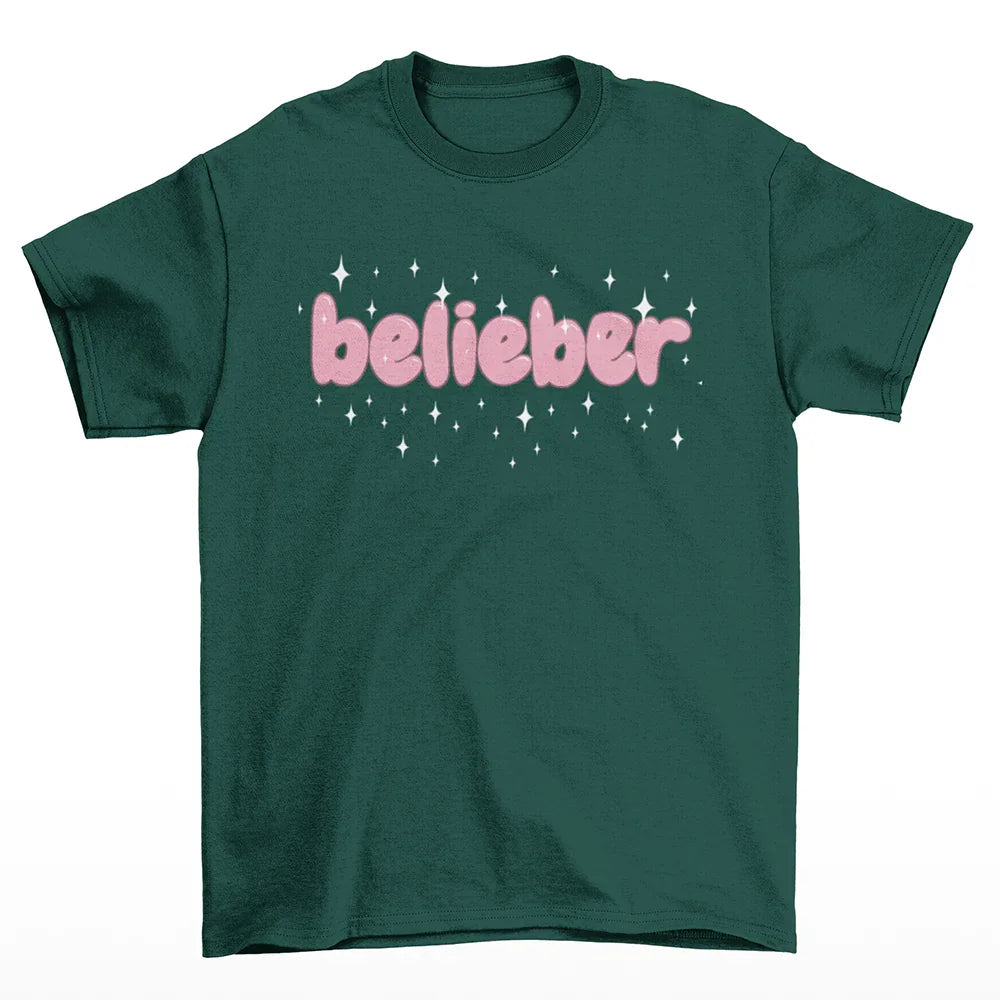 Camiseta Básica Justin Bieber Belieber Verde