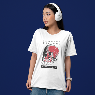 Camiseta Básica Imagine Dragons Bones Skelleton
